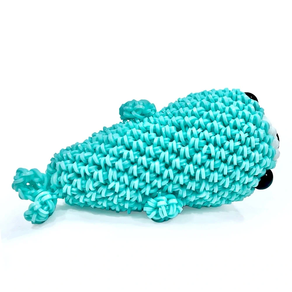 Loomigurumi Kawaii Turquoise Seal Handmade With Love Blue Green - Picture 6 of 10